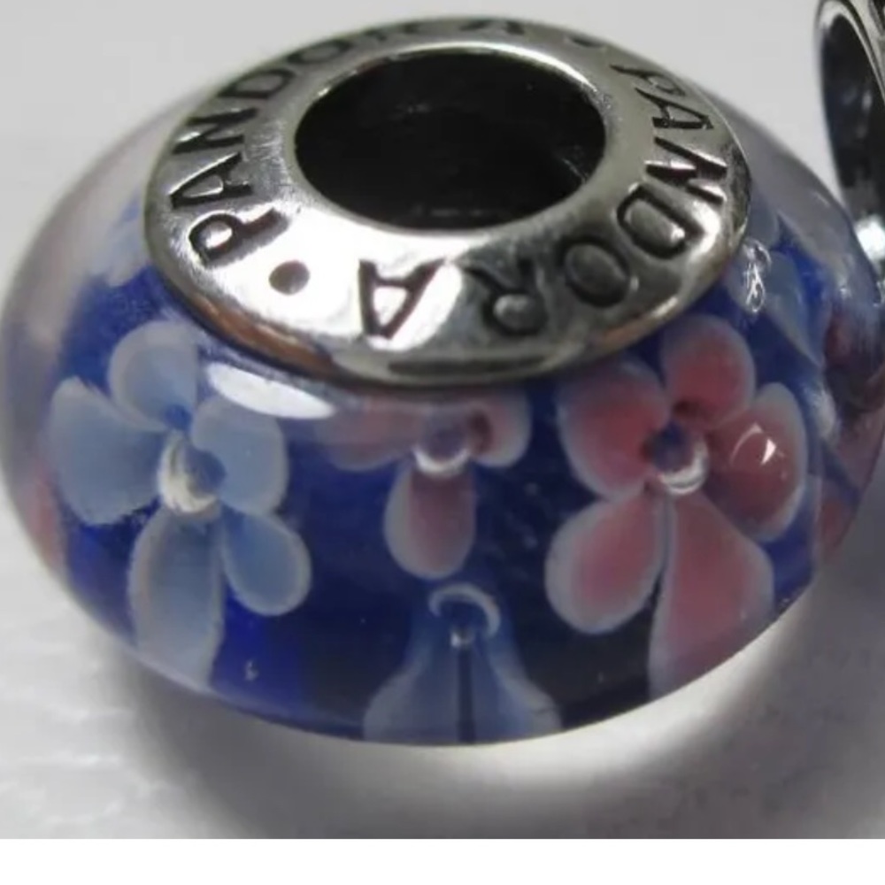 COPY - Preowned Pandora Field of Flowers Pink & Blue Daisies. RTV $55.00